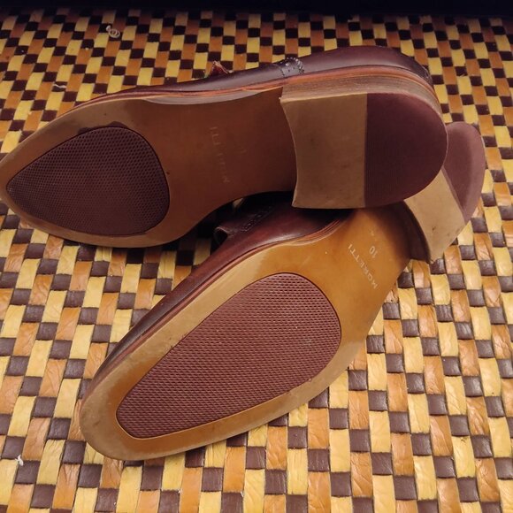 Moretti Black Label Monk Strap Dress Shoe Brown Leather Oxford Size 10 - Picture 6 of 6